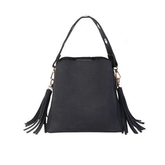 Vintage Fringe Bucket Shoulder Bag Suede Messenger Crossbody Bag