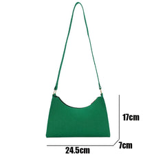 Vintage Felt Cloth Shoulder Underarm Bag Women Casual Solid Tote Handbags