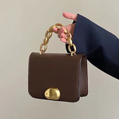 Vintage Flap Bag Chain Crossbody PU Leather Handbags