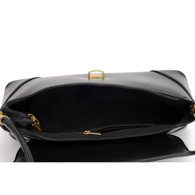 Vintage Flap PU Leather Shoulder Bags For Women Lady Underarm Bag