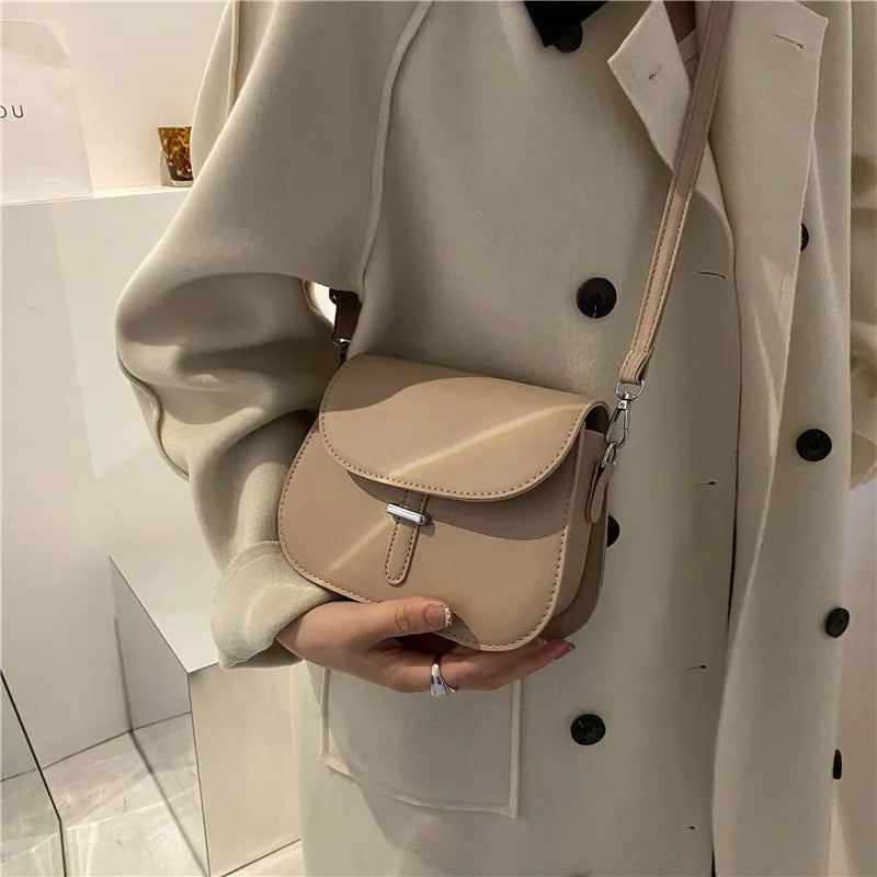 Vintage Flap Saddle Bag Women PU Leather Shoulder Messenger Crossbody