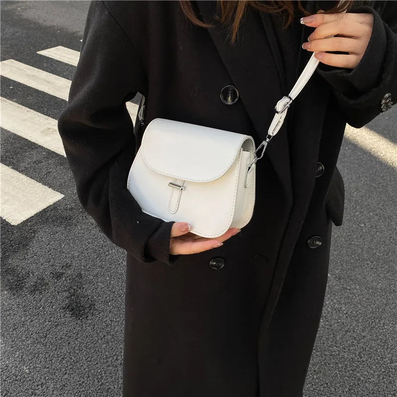 Vintage Flap Saddle Bag Women PU Leather Shoulder Messenger Crossbody