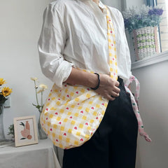 Vintage Floral Large Shoulder Bags Women Totes Pouch Ins Cross Body Mori-girls H