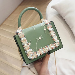 Vintage Flower Lace Handbags Women's Crossbody Chain Messenger Bag