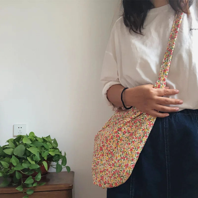 Vintage Flower Women Shoulder Messenger Bag Retro Floral Ladies Tote Handbag
