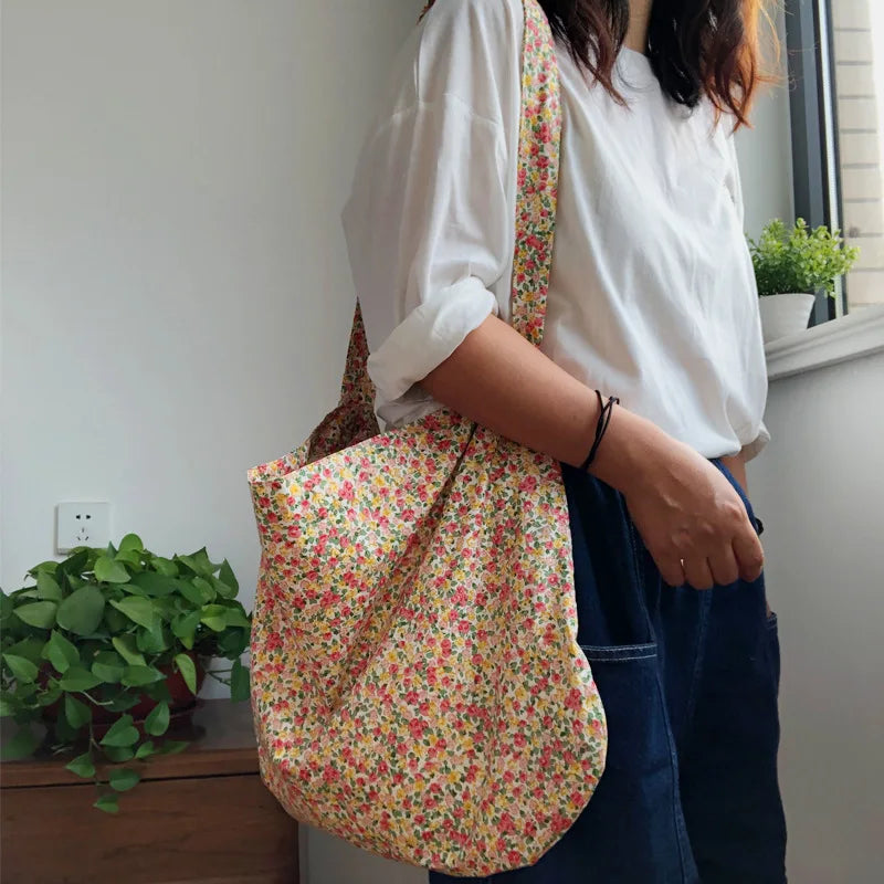 Vintage Flower Women Shoulder Messenger Bag Retro Floral Ladies Tote Handbag