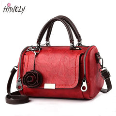 Vintage Flowers Pendant Handbags Women's Boston Bag