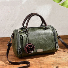 Vintage Flowers Pendant Handbags Women's Boston Bag