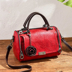 Vintage Flowers Pendant Handbags Women's Boston Bag