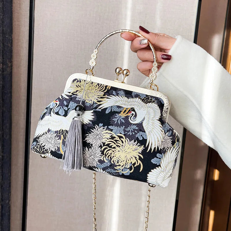 Vintage Fringe Handbags For Women Chain Shoulder Crossbody Bag