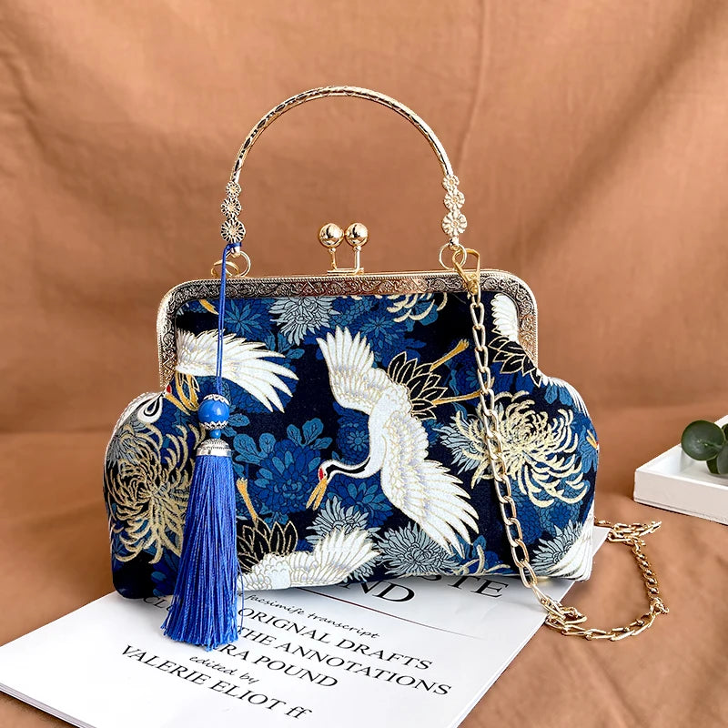 Vintage Fringe Handbags For Women Chain Shoulder Crossbody Bag
