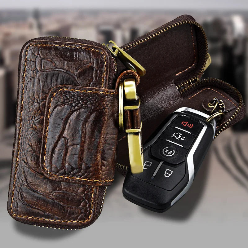 Vintage Leather Car Key Holder Key Wallet Keychain Men Women