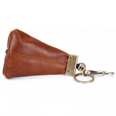Vintage Leather Car Key Wallet Holder Organizer Women Keychain Zipper Case