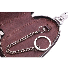 Vintage Leather Car Key Wallet Women Keychain Covers Zipper Key Case Bag
