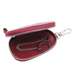 Vintage Leather Car Key Wallet Women Keychain Covers Zipper Key Case Bag