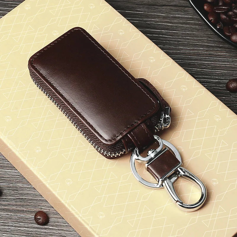 Vintage Leather Car Key Holder Keychain Men Housekeeper Women Key Case Bag