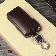 Vintage Leather Car Key Holder Keychain Men Housekeeper Women Key Case Bag