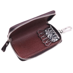 Vintage Leather Key Holder Housekeeper Women Car Key Wallets Female