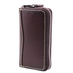 Vintage Leather Key Holder Housekeeper Women Car Key Wallets Female