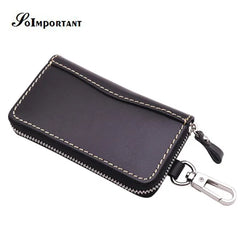 Vintage Leather Key Holder Housekeeper Women Car Key Wallets Female