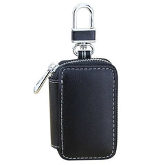 Vintage Leather Key Organizer Wallet Women Keychain Covers Zipper Key Case Bag M