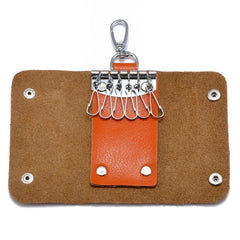 Vintage Leather Key Wallet Zipper Key Case Bag