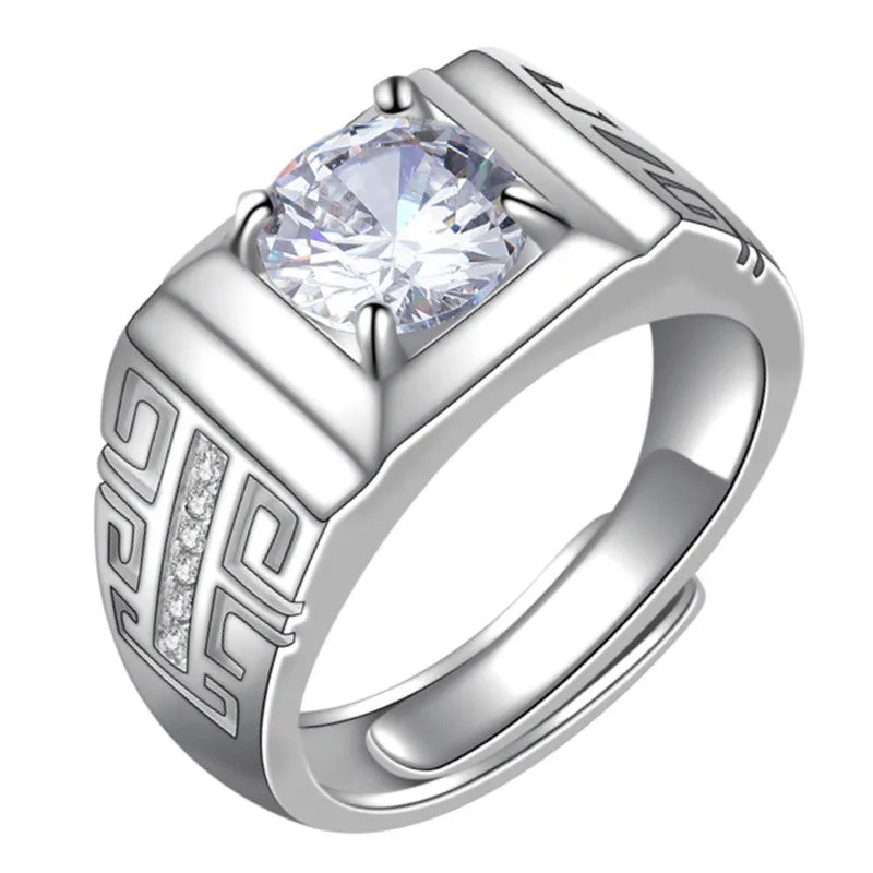 Vintage Geometric Moissanite Zircon Diamond Rings