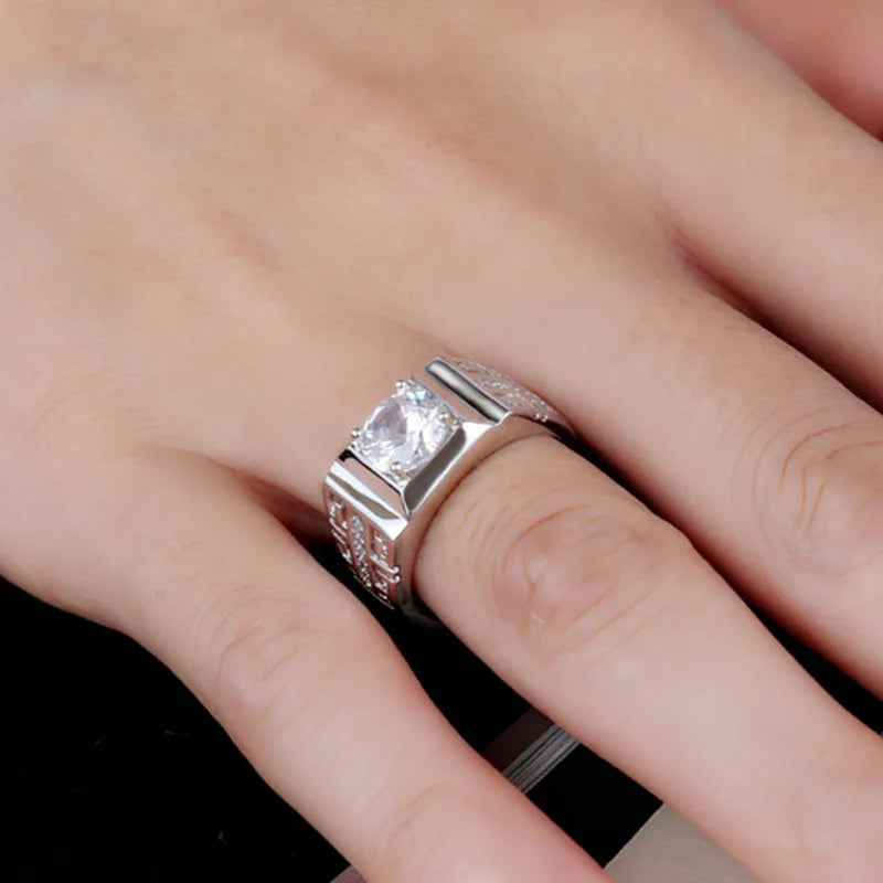 Vintage Geometric Moissanite Zircon Diamond Rings