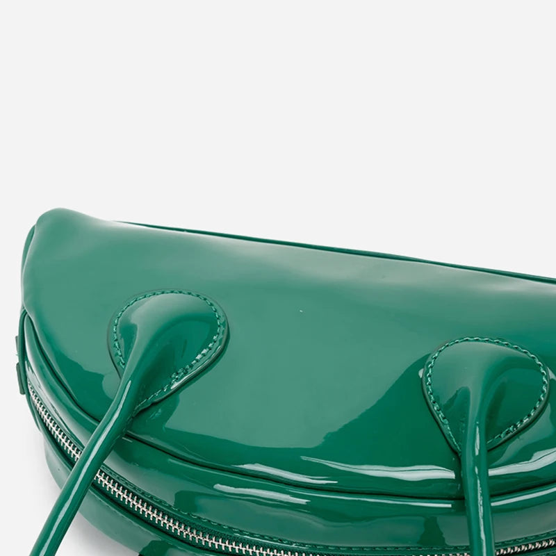 Vintage Patent Leather Women's Shoulder Bag Evening Hobo