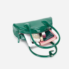 Vintage Patent Leather Women's Shoulder Bag Evening Hobo