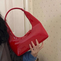 Vintage Red Crescent Shoulder Bag