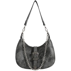 Vintage Gray Underarm Bags Chain Single Shoulder Bag High Female Totes