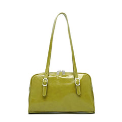 Vintage Green Oil Wax Leather Ladies Underarm Bag