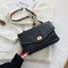 Vintage Green Shoulder Bags for Women Pu Leather Messenger Handbag