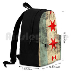 Vintage Chicago Flag Outdoor Hiking Backpack