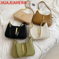 Vintage Half Moon Chain Shoulder Bag Autumn Bucket Ladies Purses Handbags