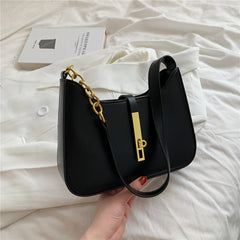 Vintage Half Moon Chain Shoulder Bag Autumn Bucket Ladies Purses Handbags