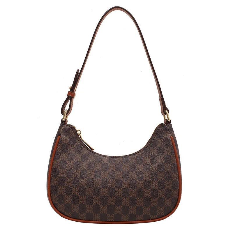 Vintage PU Leather Underarm Bag for Women Handbags
