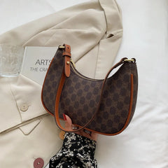 Vintage PU Leather Underarm Bag for Women Handbags