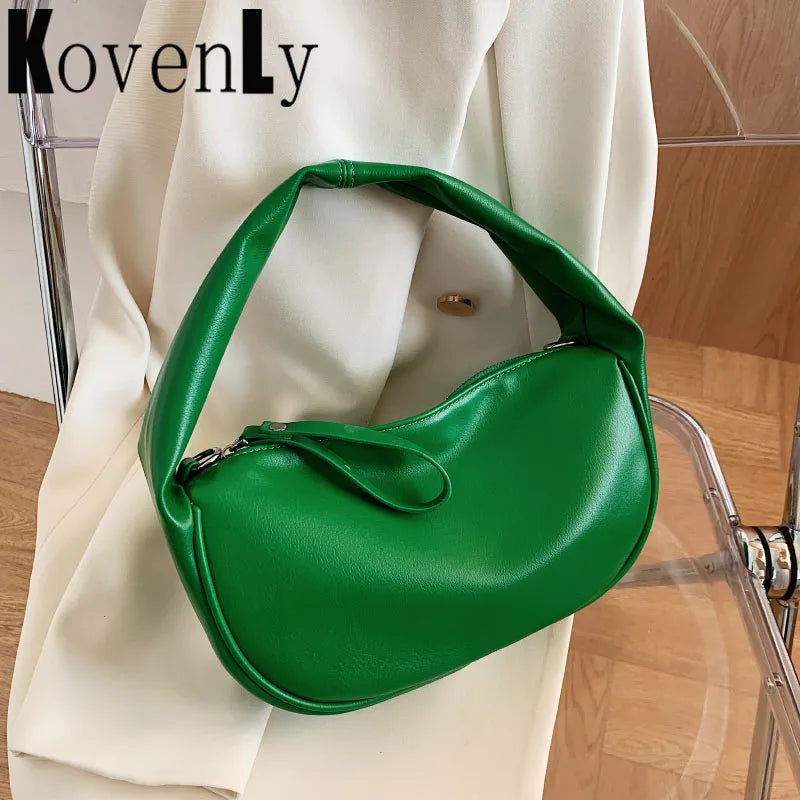 Vintage Leather Clutch Purse French Style Shoulder Bag