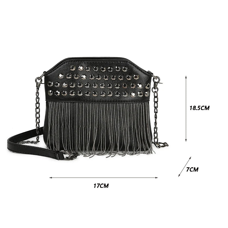 Vintage Rivet Female Bags Retro Shoulder Crossbody Bags
