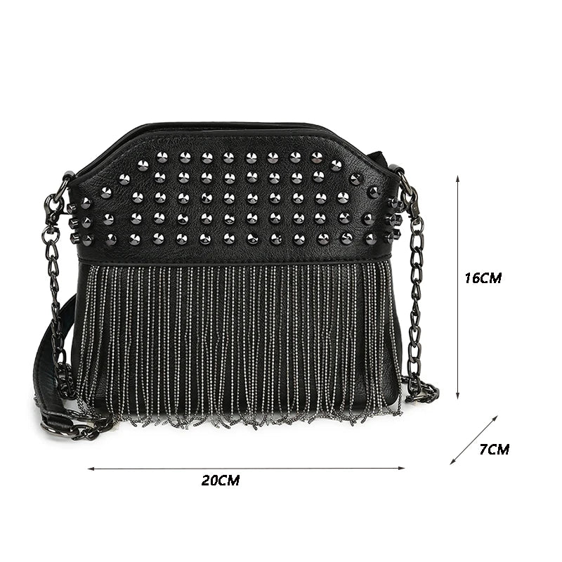 Vintage Rivet Female Bags Retro Shoulder Crossbody Bags