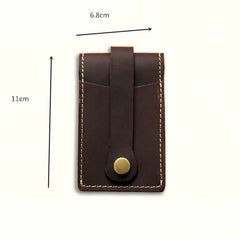 Vintage Leather Key Wallet Crazy Horse Key Holder Men Mini Household Housekeeper