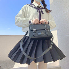 Vintage PU Leather Women Messenger Bag Small Square Shoulder Bag