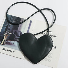 Vintage Heart Shape Shoulder Bag PU Leather MIni Phone Bag