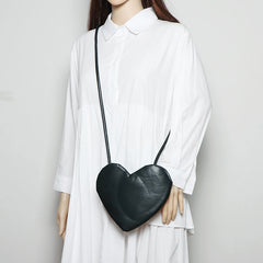 Vintage Heart Shape Shoulder Bag PU Leather MIni Phone Bag