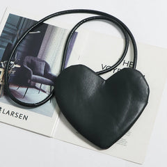 Vintage Heart Shape Shoulder Bag PU Leather MIni Phone Bag