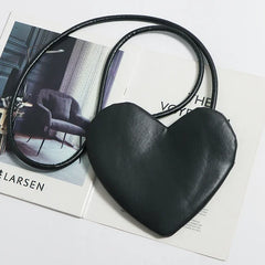 Vintage Heart Shape Shoulder Bag PU Leather MIni Phone Bag