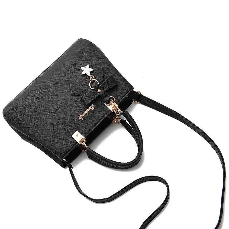 Vintage High Capacity Female Shoulder Bag Woman Bow Purses and Handbags