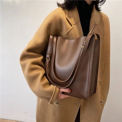 Vintage High Capacity Women's Messenger Bag PU Leather Tote Handbag